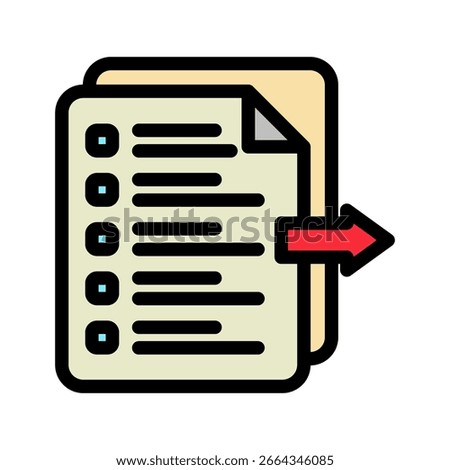 Export Icon Mini Illustration Icon. Use For Modern Concept, Print, Ui, Ux Kit, Web And App Development. Vector Related To Office, Education, Examination And More