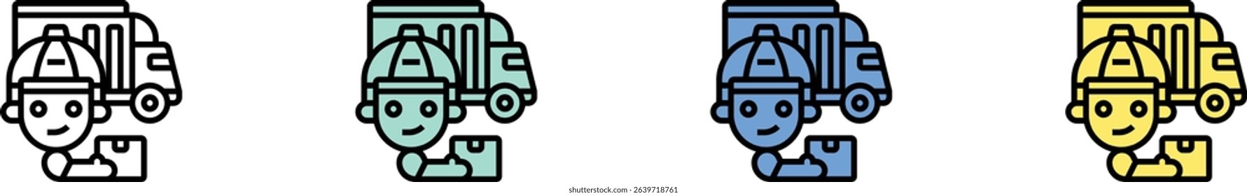 export icon. Outline, Green, Blue and Yellow Style Design Isolated On White Background