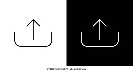 Pictograma de icono de exportación sobre fondo blanco.