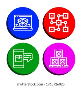 export icon set. Collection of Shipping and delivery, Distributed, Package, Boxes icons