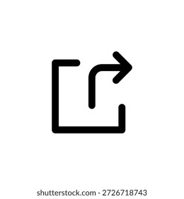 Icono de exportación que muestra una flecha saliendo de un cuadrado para el diseño de la interfaz de usuario
