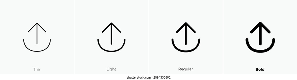 export icon. Thin, Light Regular And Bold style design isolated on white background