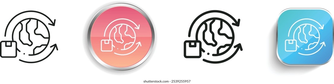 export icon. Thin Linear, Regular and Button Style Design Isolated On White Background