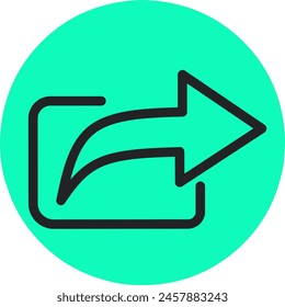 Export icon vector illustration as black arrow for app, website, business, infographic on green background stock illustration