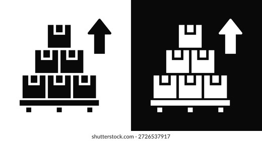 Estilo de fondo blanco y negro del icono de la exportación