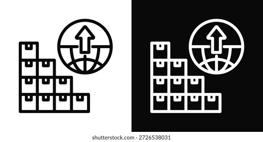 Estilo de fondo blanco y negro del icono de la exportación