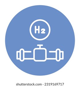 Export and import H2 color line icon. Hydrogen energy. Isolated vector element. Outline pictogram for web page, mobile app, promo