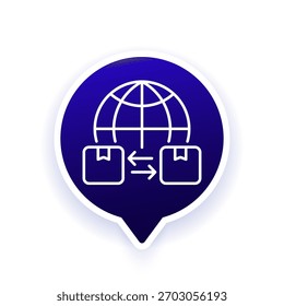 Icono de exportación e importación, diseño de línea