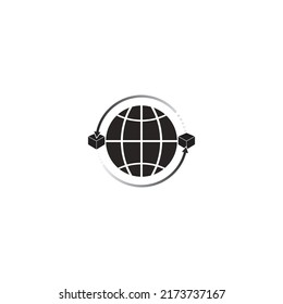 Exportar icono de importación.diseño de símbolos vectoriales del logotipo de comercio internacional.