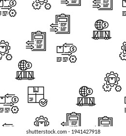 Exportar importación de vectores logísticos Patrón transparente de línea delgada Ilustración