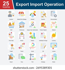 Export Import Operation involves the management of international trade, including customs procedures, tariffs, freight, logistics, and documentation needed for the movement of goods across borders.