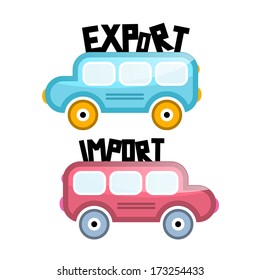 Export Import Vector Bus Icons