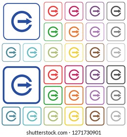 Export with inner arrow color flat icons in rounded square frames. Thin and thick versions included.