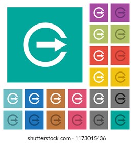 Export with inner arrow multi colored flat icons on plain square backgrounds. Included white and darker icon variations for hover or active effects.