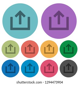 Export item darker flat icons on color round background