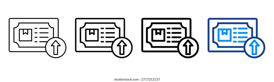Icono de Licencia de exportación Conjunto de Colección de contorno diferente