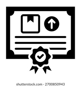 Ilustração do vetor de estilo misto do ícone da licença de exportação