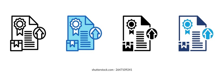 Ícone Exportar Licença Ilustração do Vetor de Vários Estilos