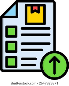 Ilustração do vetor de cores linear do ícone de licenças de exportação
