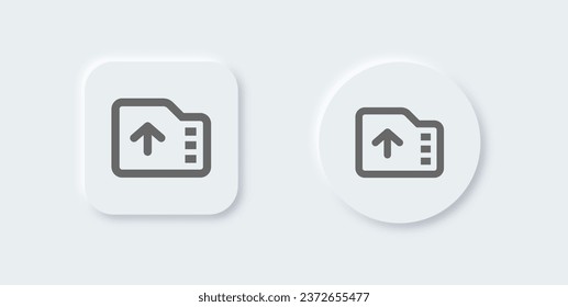 Export line icon in neomorphic design style. Import file signs vector illustration.