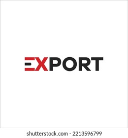 Export logo text vector design and exit arrow