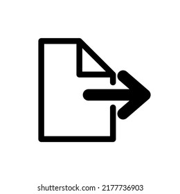 exportar, icono de cierre de sesión, ilustración de vector, plantilla de logotipo para muchos fines. Aislado sobre fondo blanco.