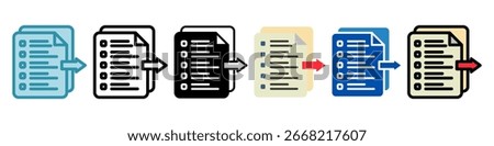 Export Multi Style Mini Illustration Icon. Use For Modern Concept, Print, Ui, Ux Kit, Web And App Development. Vector Related To Office, Education, Examination And More