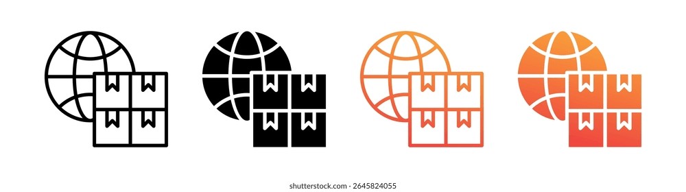 Export Product Multi Style Icon Set Vector