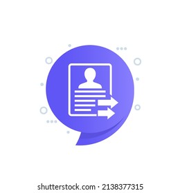 export profile, personal data or account vector icon