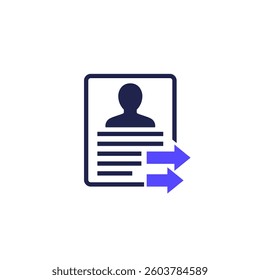 export profile, personal data or account icon