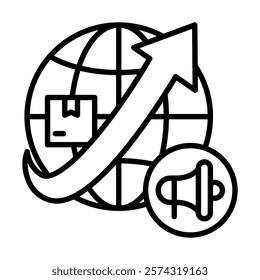 Export Promotion icon line vector illustration
