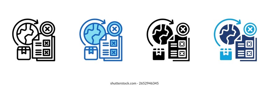 Export Rejected icon Multi Style Vector Illustration