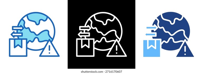 Icono de restricciones de exportación Ilustración vectorial de estilo triple