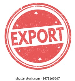 Export sign or stamp on white background, vector illustration