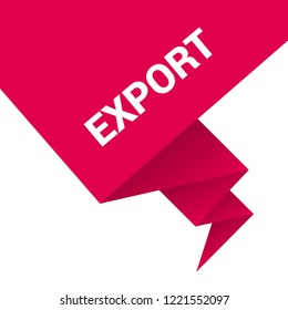 export sign,label. export speech bubble. export tag sign,banner