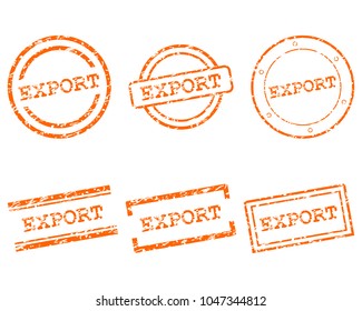 Export stamps on white