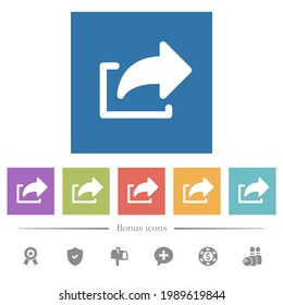 Export symbol flat white icons in square backgrounds. 6 bonus icons included.