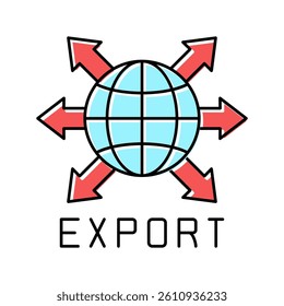 export transportation color icon vector. export transportation sign. isolated symbol illustration