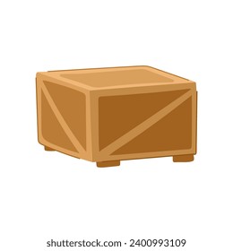 export wooden crate cartoon. empty realistic, top timber, view fruit export wooden crate sign. isolated symbol vector illustration