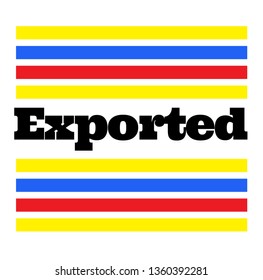 EXPORTED stamp on white