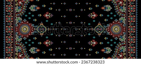 Exports textile digital motifs design border patch work abstract art motif pattern decorative pattern handmade artwork suitable gift card frame wallpapers for women cloth front back and dupatta prints [[stock_photo]] © 