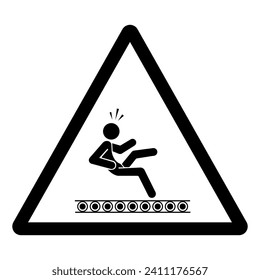 Exposed Conveyors  Moving Parts Can Cause Severe Injury Symbol Sign,Vector Illustration, Isolate On White Background Label. EPS10