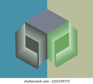 An exposed gray cube illusion work