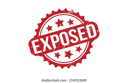 Exposed Rubber Stamp. Red Exposed Rubber Grunge Stamp Seal Vector Illustration - Vector