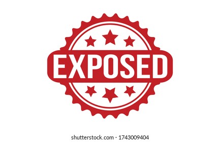 Exposed Rubber Stamp. Red Exposed Rubber Grunge Stamp Seal Vector Illustration - Vector