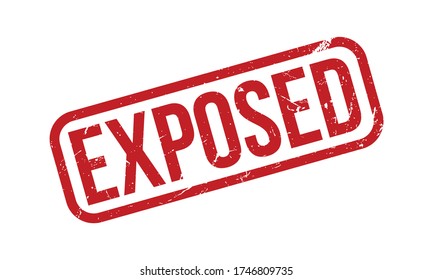 Exposed Rubber Stamp. Red Exposed Rubber Grunge Stamp Seal Vector Illustration - Vector