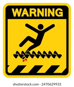 Exposed Screw and Moving Parts Warning Sign, Vector Illustration, Isolate On White Background Label. EPS10