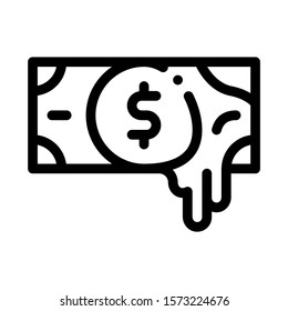 Exposing Fake Money Icon Vector. Outline Exposing Fake Money Sign. Isolated Contour Symbol Illustration