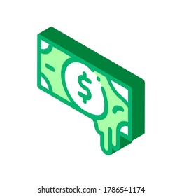 Exposing Fake Money Icon Vector. Isometric Exposing Fake Money sign. color isolated symbol illustration