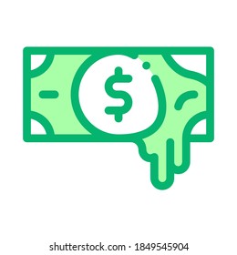 Exposing Fake Money Icon Vector. Outline Exposing Fake Money Sign. Isolated Contour Symbol Illustration